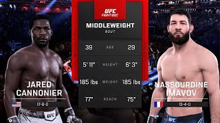 UFC Fight Night Cannonier vs Imavov simulation [upl. by Aohk]