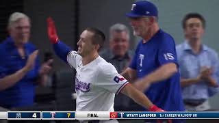 Wyatt Langford Walkoff GrandSlam Vs Yankees [upl. by Aralomo]