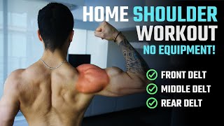 How To Grow Bigger Shoulders At Home NO WEIGHTS WORKOUT [upl. by Akcir389]