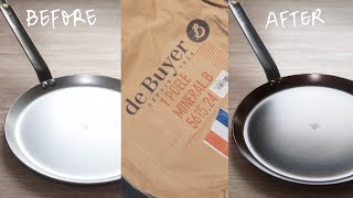 De Buyer Mineral B Crepe Pan Unboxing amp Seasoning｜开箱amp开锅｜de Buyer蜂蜡系列精铁锅 [upl. by Oderfigis205]