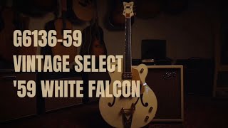 Gretsch White Falcon 59 Vintage Select  Brian Setzer Sleepwalk Play through Demo [upl. by Fai]