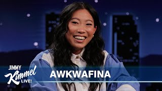 Awkwafina on Crazy Rich Asians Slot Machine Working with John Cena amp New Movie Jackpot [upl. by Hannavas178]