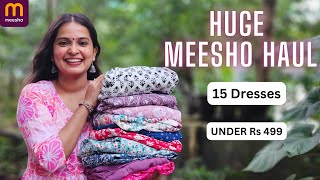 Huge Meesho Haul  15 Meesho MidiMaxi Dresses Under Rs 499 [upl. by Teriann]