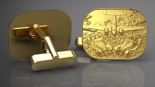 Creating Embossed Cufflinks With ArtCAM JewelSmith amp KeyShot [upl. by Ennis]