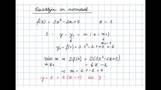Raaklijn en normaal aan een functie mbv afgeleiden [upl. by Enylorac]