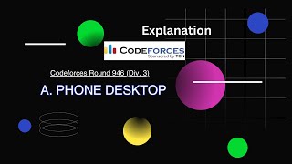 A Phone Desktop Explanation  Codeforces Round 946 Div 3 [upl. by Quintana]