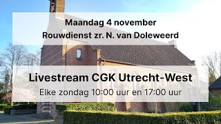 Livestream rouwdienst zr N van Dolenweerd CGK UtrechtWest Mattheüskerk [upl. by Faythe435]