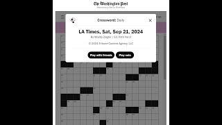 The Washington Post  LA Times Crossword 21092024 [upl. by Corny457]