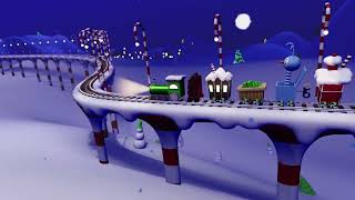 1 hr Holiday Party Loop Christmas Town Train  HD Holiday Background [upl. by Rosina]