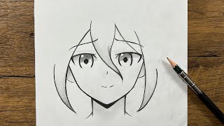 Easy cute anime girl drawing  how to draw anime girl stepbystep [upl. by Ellekcir125]