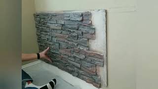 How to Install Stacked Stone  Faux Stone Wall Panels [upl. by Clausen]