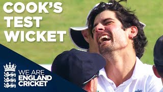 Alastair Cooks First And Only Test Wicket  England v India 2014  Highlights [upl. by Naitsabas]