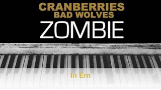 The Cranberries  Zombie Bad Wolves Karaoke Chords Instrumental Acoustic Piano Cover Lyrics [upl. by Davis]