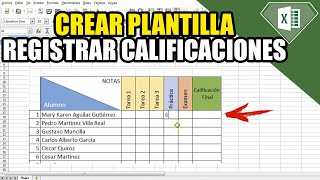 Como Crear o Diseñar una Plantilla para Registrar Calificaciones Escolares  Ponderar Calificación [upl. by Herman518]