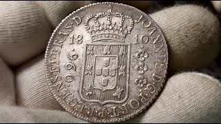 LINDO PATACÃO DE 1810 COM BASE DE 8 REALES [upl. by Aynatan]