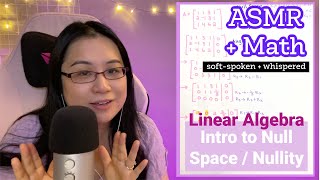 ASMR Math Review  Linear Algebra  Intro to Null Space Educational Soft Spoken Whispering [upl. by Ayatnwahs]