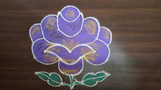 Childrens day kolam designsRose kolam rose kolam with dots rose kolangal rose kolam designs [upl. by Rolph302]