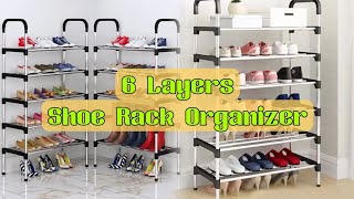 Unboxing 6 Layers Shoe Rack Organizer  Shopee Finds [upl. by Alrahs]