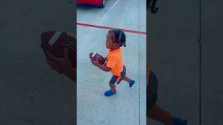 1YR FIRST TOUCH DOWN ytshorts football sports toddler viralvideo [upl. by Knox186]