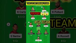 CPL 2024 TKR vs BR Dream11 Team Prediction I Trinbago Knight Riders vs Barbados Royals I Jackpot GL [upl. by Liesa54]