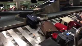 Toronto Pearson Airport fast and violent luggage belt [upl. by Keram204]