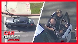 LA car chase suspect makes dead end turn leading to police standoff  Car Chase Channel [upl. by Simone]