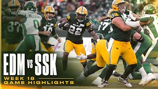 GAME HIGHLIGHTS Week 18  Edmonton Elks vs Saskatchewan Roughriders  241005 [upl. by Willcox]