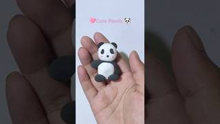 How to make Panda with clay 🐼 shortvideo youtubeshorts claypanda clayart claycraft [upl. by Annelise]