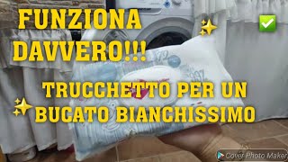 FUNZIONA DAVVEROTRUCCHETTO PER UN BUCATO BIANCHISSIMO😲✅️bucato lavatrice hacks cleaninghacks [upl. by Yenial]