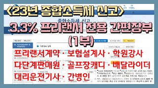 소득221 33 프리랜서 배달라이더대리운전기사 학원강사간병인 등 종합소득세신고 [upl. by Giverin]