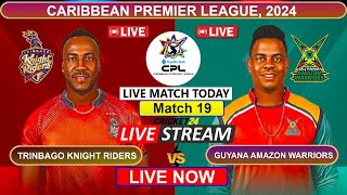 LIVE CPL 2024  Guyana Amazon Warriors vs Trinbago Knight Riders 19th Match  LIVE CPL TODAY [upl. by Yzeerb629]