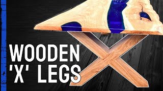 How To Make Wooden X Shaped Legs For Beginner Woodworkers [upl. by Kraska334]