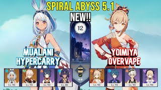 C0 Mualani Hypercarry amp C2 Yoimiya Overvape  Spiral Abyss 51  Genshin Impact [upl. by Cailean]