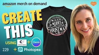 Canva Design Tutorial For Print On Demand Christmas Hoodie Photopea Clipping Masks❤️🔥💲 [upl. by Aneger]