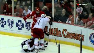 Henrik Zetterberg boarding game misconduct January 21th 2012 [upl. by Lenuahs539]