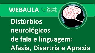 Webaula  Distúrbios neurológicos de fala e linguagem afasia disartria e apraxia [upl. by Vinn]