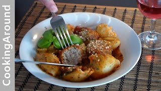 Lumaconi Parmesan Pasta With Meatballs Recipe [upl. by Notsur505]