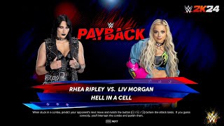 Rhea Ripley vs Liv Morgan Hell In A Cell Match [upl. by Ecnerol]