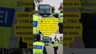 🛂Contrôles aux frontières en Allemagne  53000 entrées non autorisées 1195 passeurs [upl. by Newel113]