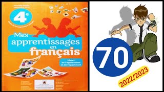 mes apprentissages en français 4 p 70🌹évaluation 🌹2022 [upl. by Annaed]