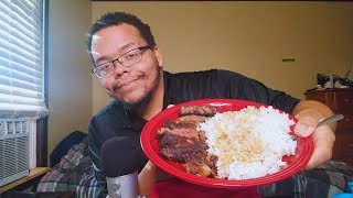 ASMR Steak and Rice Mukbang  quotHereditaryquot Movie Review  Whispered Ramble Eating Sounds [upl. by Lorette]