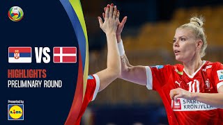 Heindahl leads Denmark to first win  Serbia vs Denmark  Highlights  PR  Womens EHF EURO 2022 [upl. by Katine]