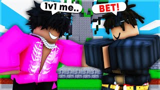 CIRESLAT CHALLENGED Me To A 1v1 in GUN GAME Roblox Bedwars [upl. by Kenon]