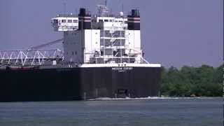 American Century Great Lakes Freighter near Neebish Island Michigan 2011 [upl. by Ardiekal]