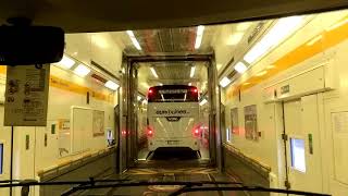 OurTour Drive Their Motorhome onto The Channel Tunnel at Calais France [upl. by Iney]