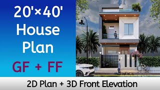 2040 House Plan Duplex  2040 House Plan  20 by 40 House Plan [upl. by Koch]