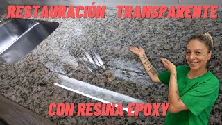 RESINA EPOXI TRANSPARENTE 💎 RESTAURACIÓN DE MESADA [upl. by Dorcia477]