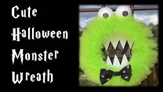 Cute Halloween Monster Wreath [upl. by Elleirad]