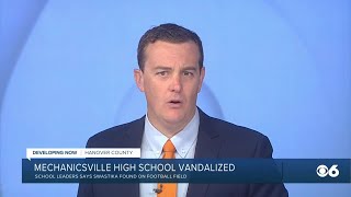 Mechanicsville High School vandalized with swastika [upl. by Bywoods90]