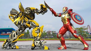 Transformers One  Bumblebee vs Iron Man Fight Scene  Paramount Pictures 2024 [upl. by Ahsikan]